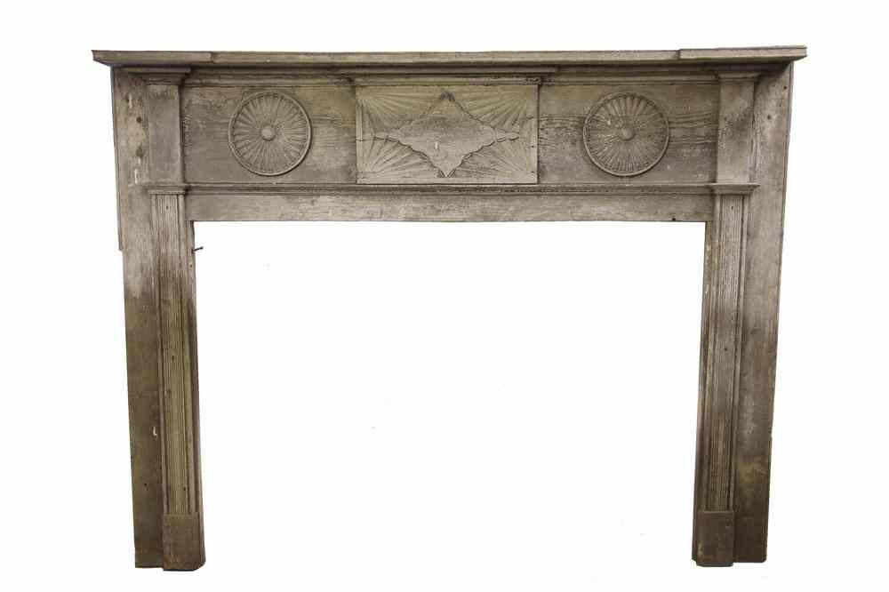 Appraisal: AMERICAN COLONIAL MANTELPIECE - New England Mantelpiece in painted pine