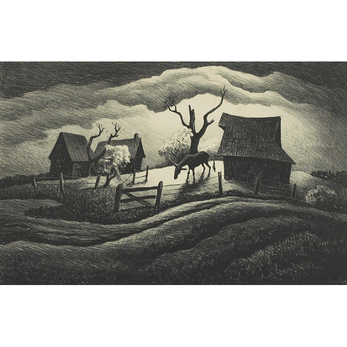 Appraisal: Thomas Hart Benton American - ''Rainy Day '' lithograph ''