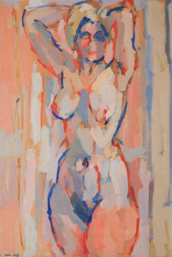 Appraisal: ALLEN WOLF American th century NUDE signed and dated '