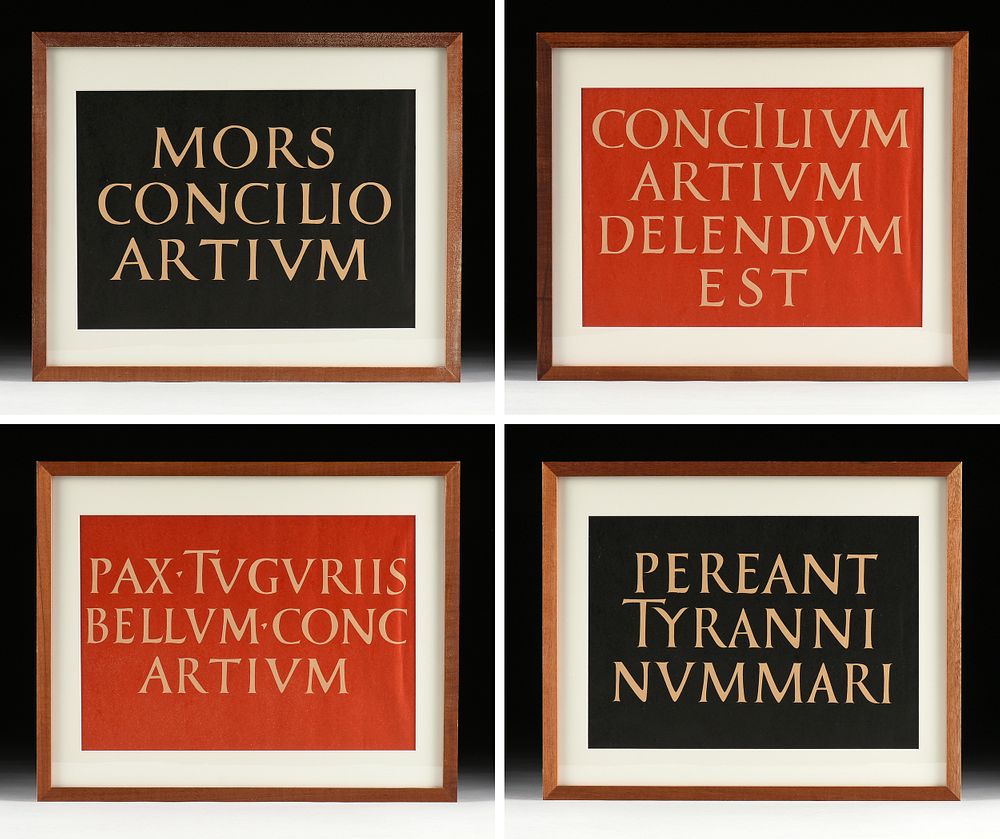 Appraisal: IAN HAMILTON FINLAY Scottish - FOUR PRINTS From Posters from