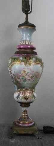 Appraisal: Possibly Sevres Decorated Porcelain Urn A beautifully decorated urn From