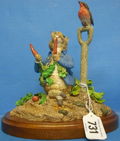 Appraisal: Beswick Beatrix Potter Studio Sculpture Peter Rabbit on Wooden Plinth