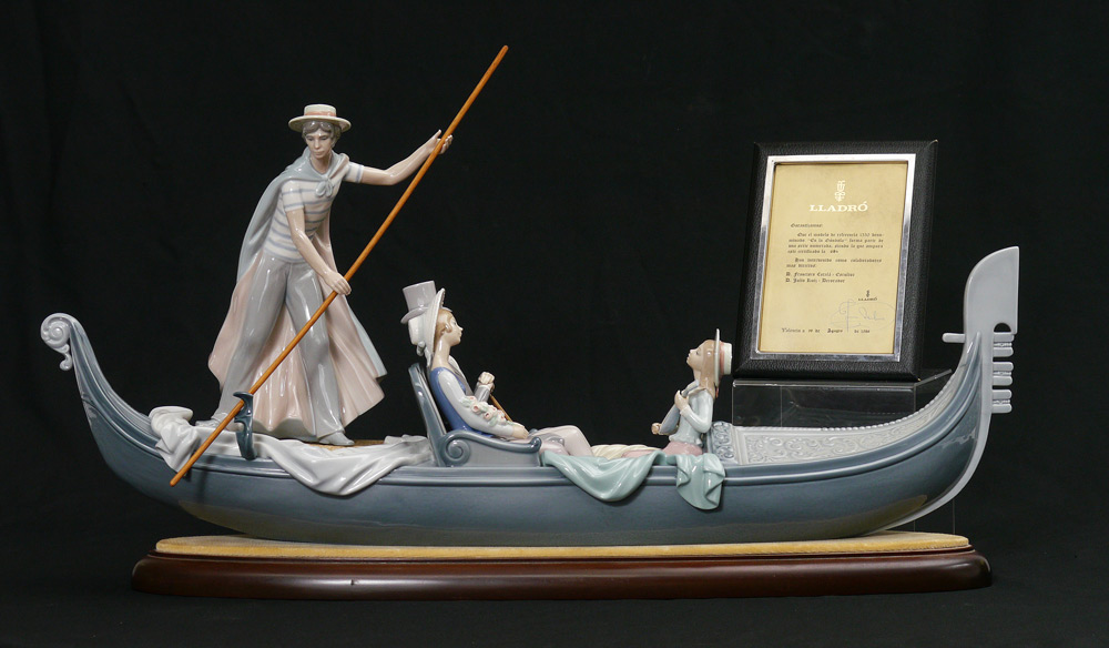 Appraisal: LLADRO PORCELAIN FIGURINE Limited Edition IN THE GONDOLA Francisco Catala