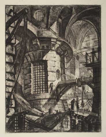 Appraisal: GIOVANNI B PIRANESI The Round Tower Etching engraving sulphur tint