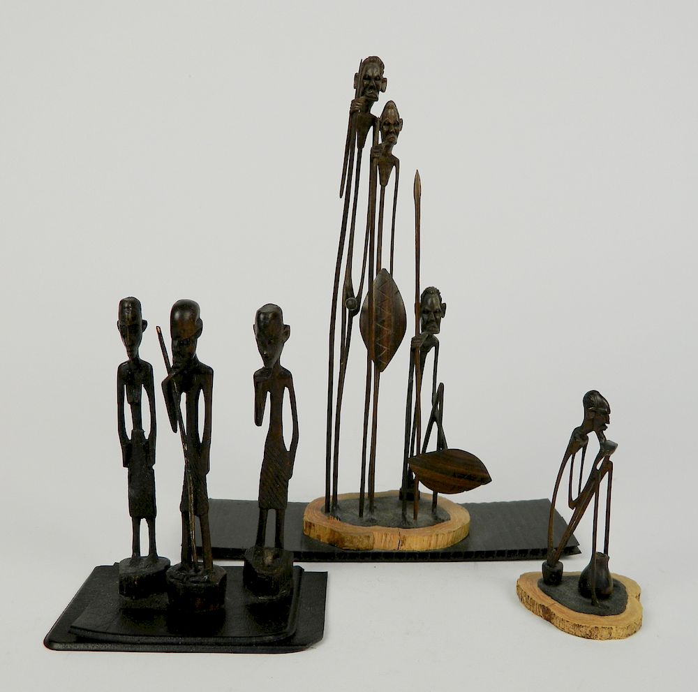 Appraisal: East African contemporary sculptures East African contemporary sculptures- wood Stylized