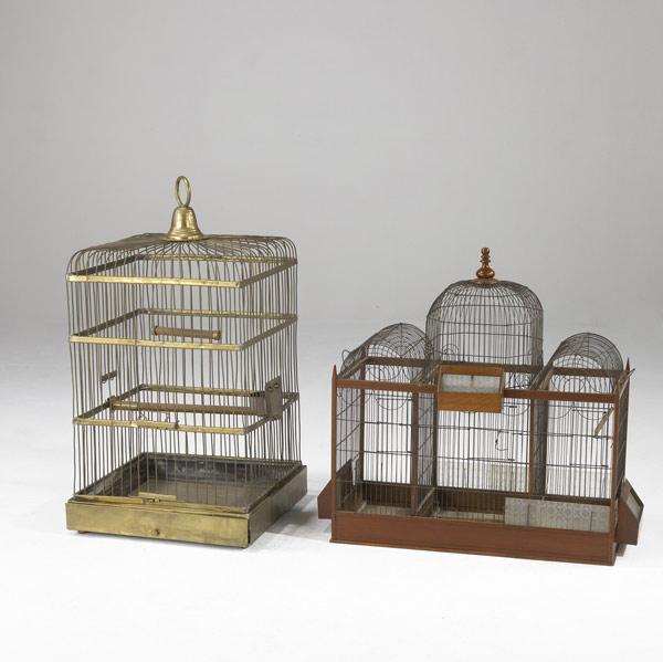 Appraisal: TWO ENGLISH VICTORIAN BIRDCAGES One for a parrot the other