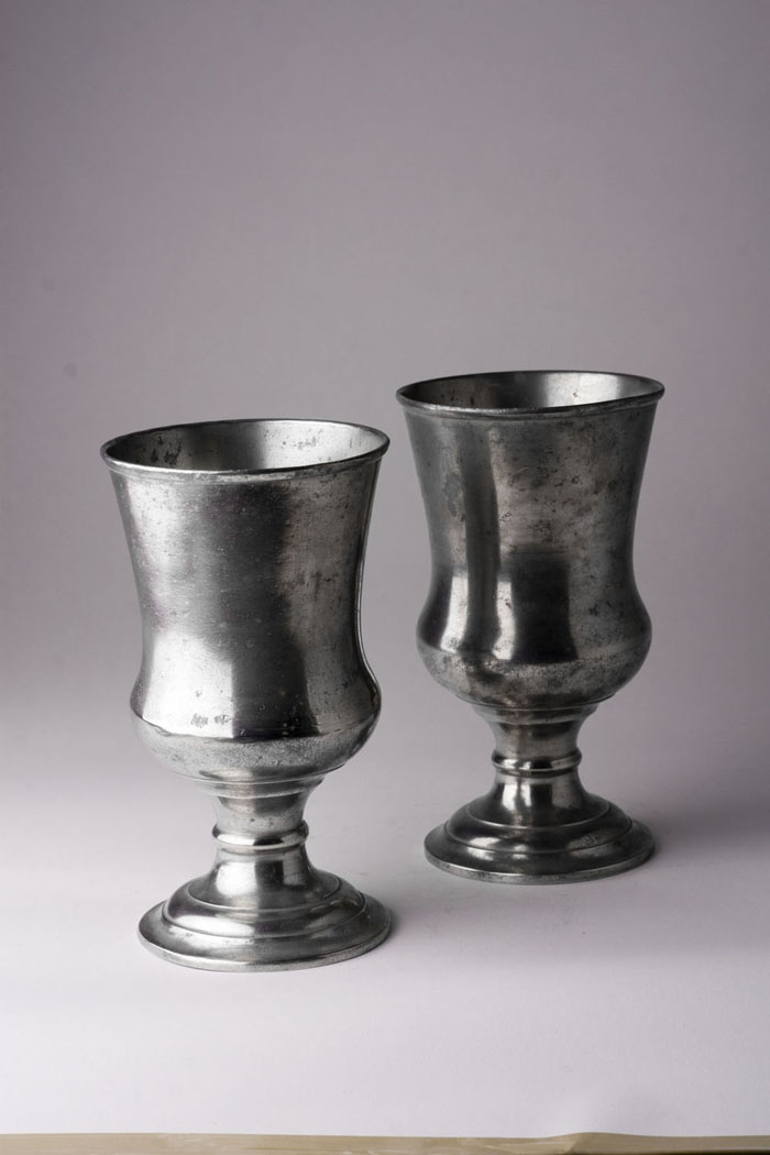 Appraisal: PAIR OF CHALICES ATTRIBUTED TO ROSWELL GLEASON - Dorchester Massachusetts