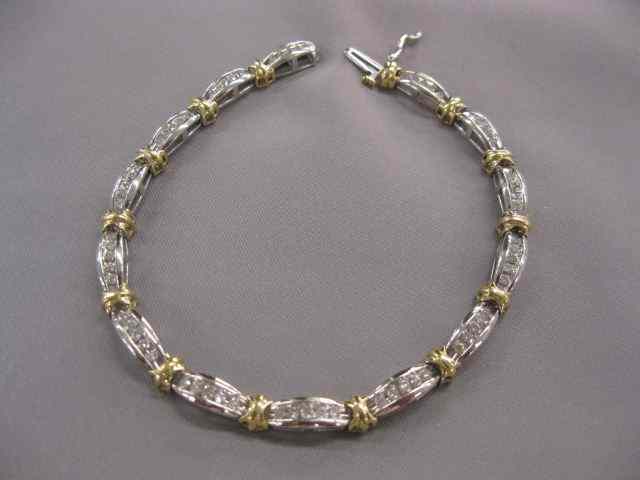 Appraisal: Diamond Bracelet round diamonds totaling carat in k white yellow