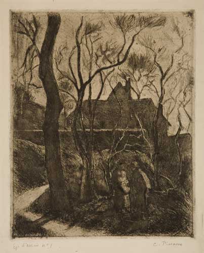 Appraisal: CAMILLE PISSARRO Sente des Pouilleux Pontoise grande planche Drypoint printed