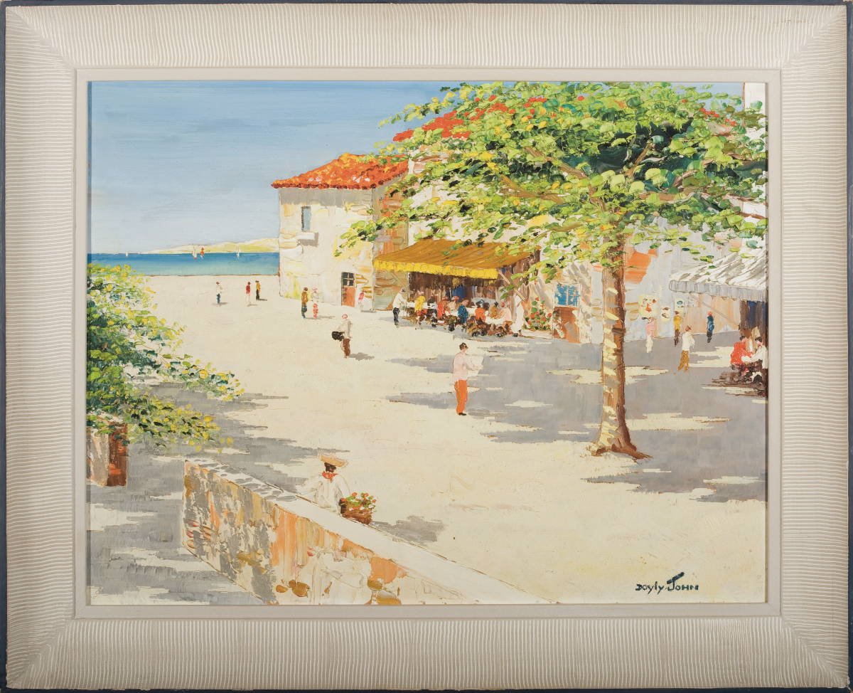 Appraisal: DOYLY JOHN AMERICAN - STREET SCENE IN A SEASIDE TOWN