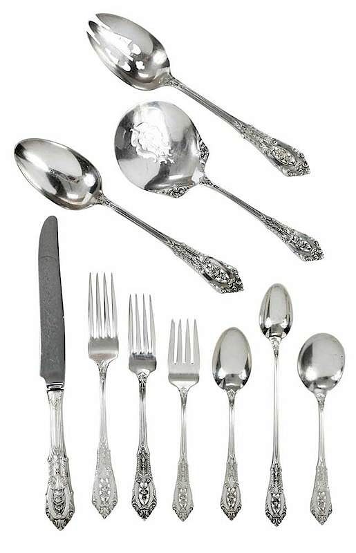 Appraisal: Wallace Rose Point Sterling Flatware Pieces American th century including