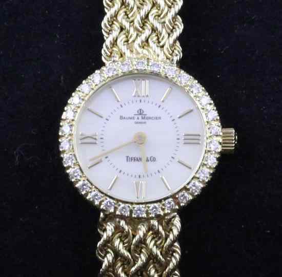 Appraisal: A lady's ct gold and diamond set Baume Mercier for