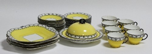 Appraisal: An Aynsley part tea service of yellow ground approximately thirty-five