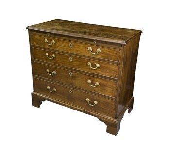 Appraisal: A George III mahogany chest the rectangular top with moulded