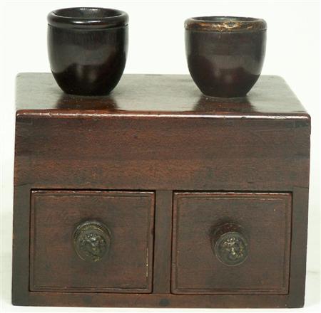 Appraisal: A th century mahogany ballot box the egg shaped voting