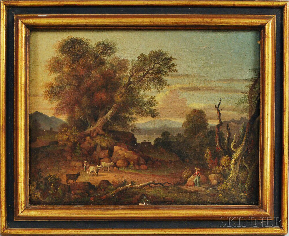 Appraisal: Edward Dechaux American th Century Pastoral Scene Stamped By Edward