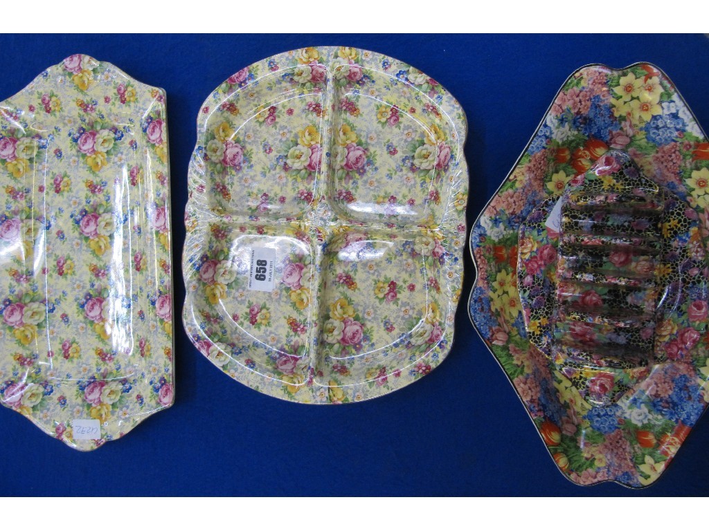 Appraisal: Nelson ware 'Rosetime' Chintz sectional dish and a similar rectangular