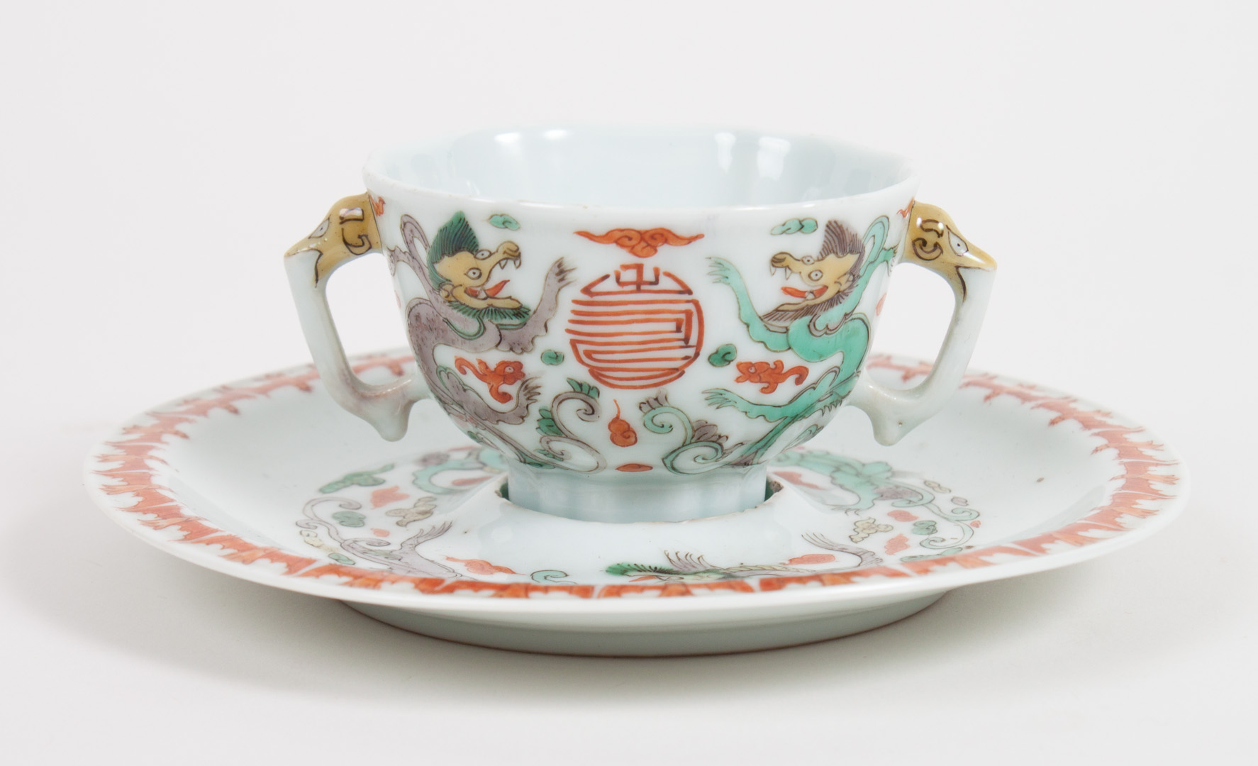 Appraisal: Chinese Famille Verte porcelain cup and saucer Kang Xi circa