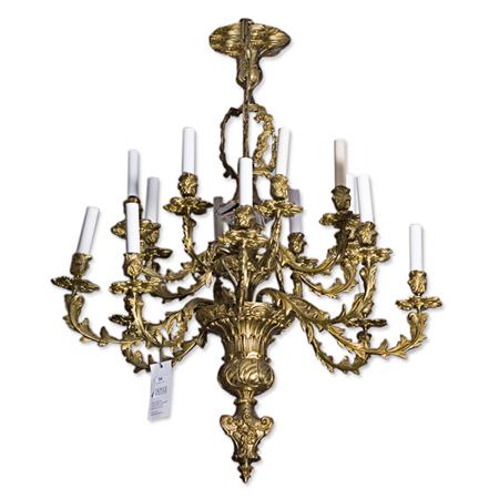 Appraisal: Florentine Gilt-Bronze Sixteen-Light Chandelier Estimate -