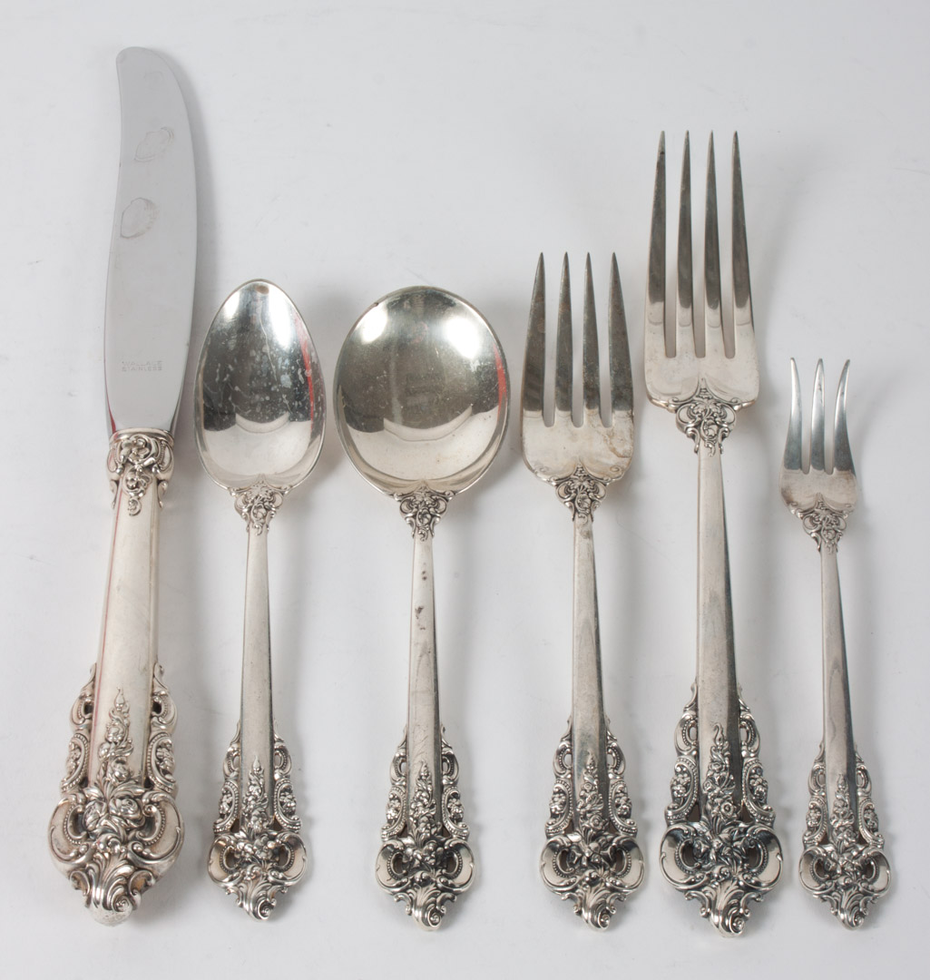 Appraisal: Wallace Grande Baroque sterling silver flatware service for twelve including