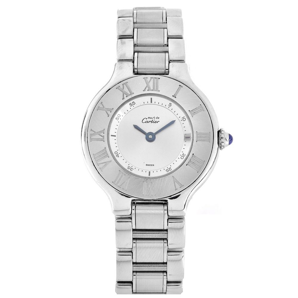 Appraisal: Cartier Watch Cartier Stainless Steel Watch Silver tone bracelet and