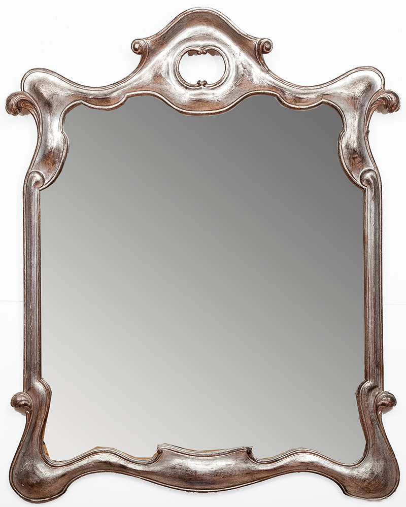 Appraisal: Italian Rococo Style Carved and Silvered Wood Mirror ft in