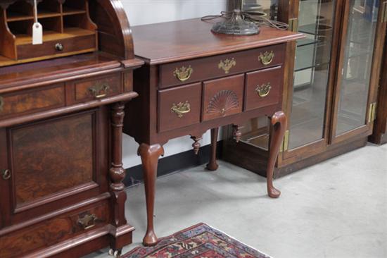 Appraisal: QUEEN ANNE STYLE LOWBOY Walnut having one over three drawer