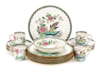 Appraisal: Crown Staffordshire Rock Bird Luncheon Set Crown Staffordshire English circa