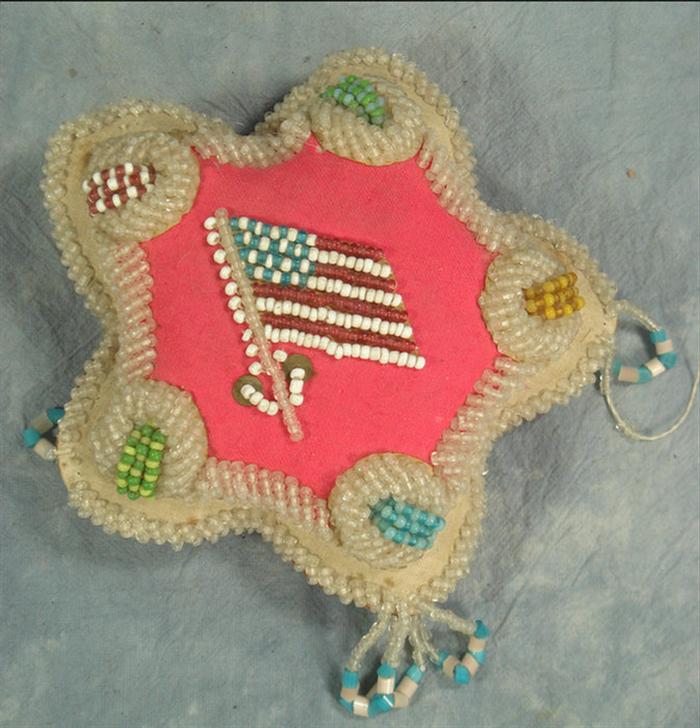 Appraisal: Beaded Iroquois Native American whimsey star with American Flag a