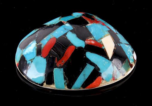 Appraisal: s Zuni Inlaid Mosaic Shell Necklace Pendant Featured in this