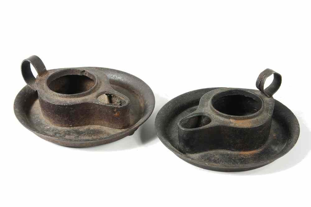 Appraisal: GREASE LAMPS - Cast Iron Grease Lamps made at the