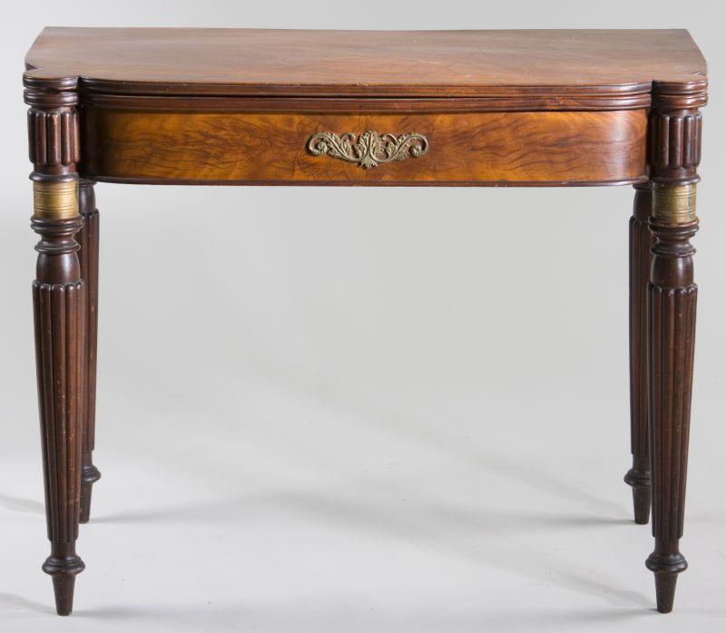 Appraisal: American Game Table circa probably Boston mahogany and figured mahogany