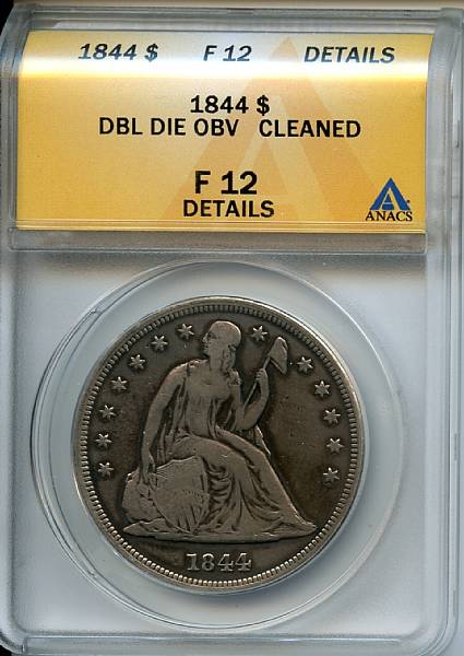 Appraisal: DBL DIE OBV Details of Fine Cleaned ANACS An elusive