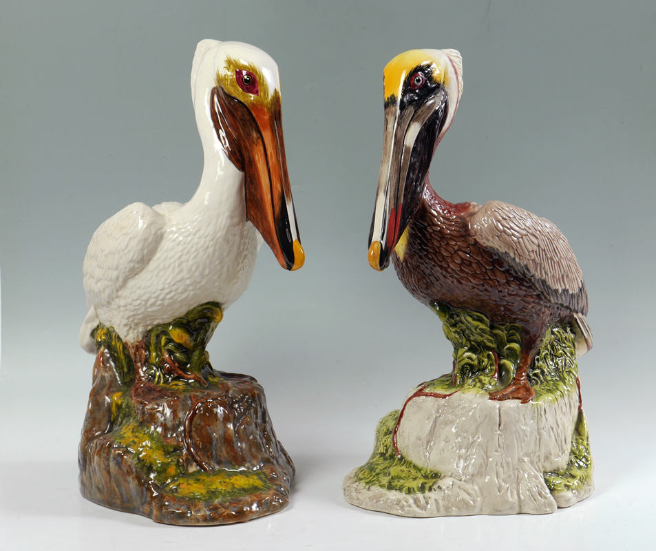 Appraisal: LARGE PAIR ''THE TOWNSENDS'' SIGNED PORCELAIN PELICANS Nearly life size