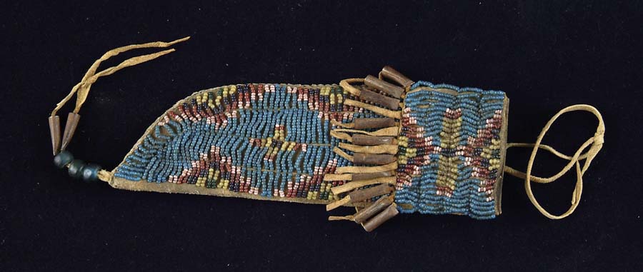 Appraisal: KNIFE CASE SIOUX LATE TH CENTURY Fully beaded front with