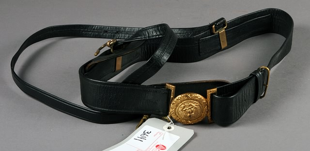 Appraisal: US Naval Officers sword belt with sword hangers and gold