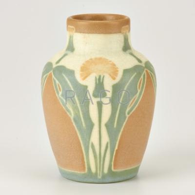 Appraisal: LORINDA EPPLY ROOKWOOD Vellum cabinet vase with thistles Cincinnati OH