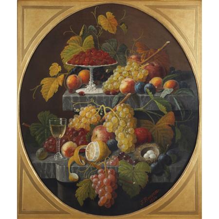 Appraisal: Severin Roesen American - Two-tier Still Life with Fruit Estimate