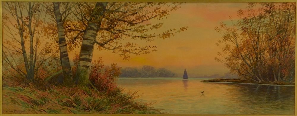 Appraisal: Paskell Impressionist Sunset NH Landscape Painting William Frederick Paskell Massachussetts