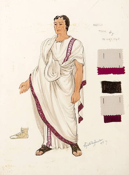 Appraisal: A Stephen Boyd costume design sketch by Elizabeth Haffenden from