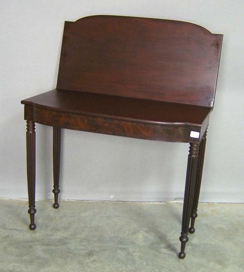 Appraisal: Sheraton mahogany card table th c h w