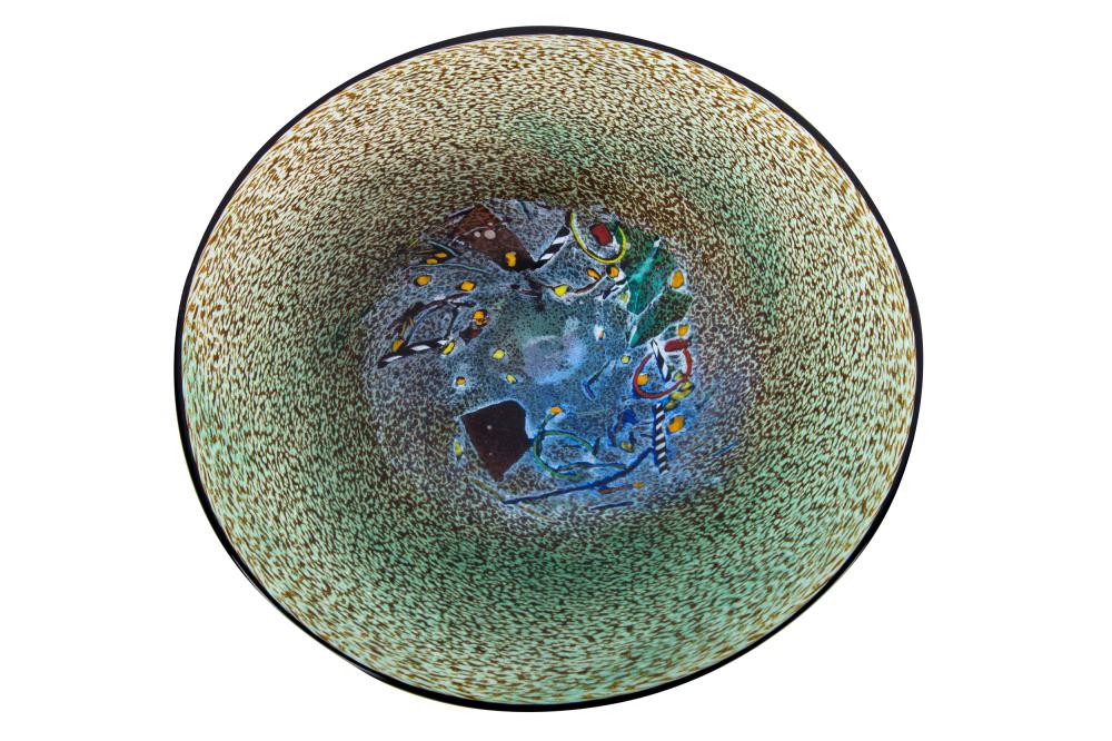 Appraisal: BERTIL VALLIEN FOR KOSTA BODA ART GLASS CHARGERunsigned inches diameter