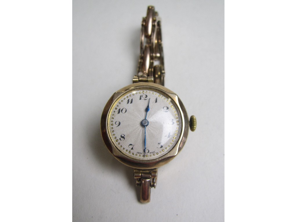 Appraisal: Ladies early th century ct gold cased wrist watch on