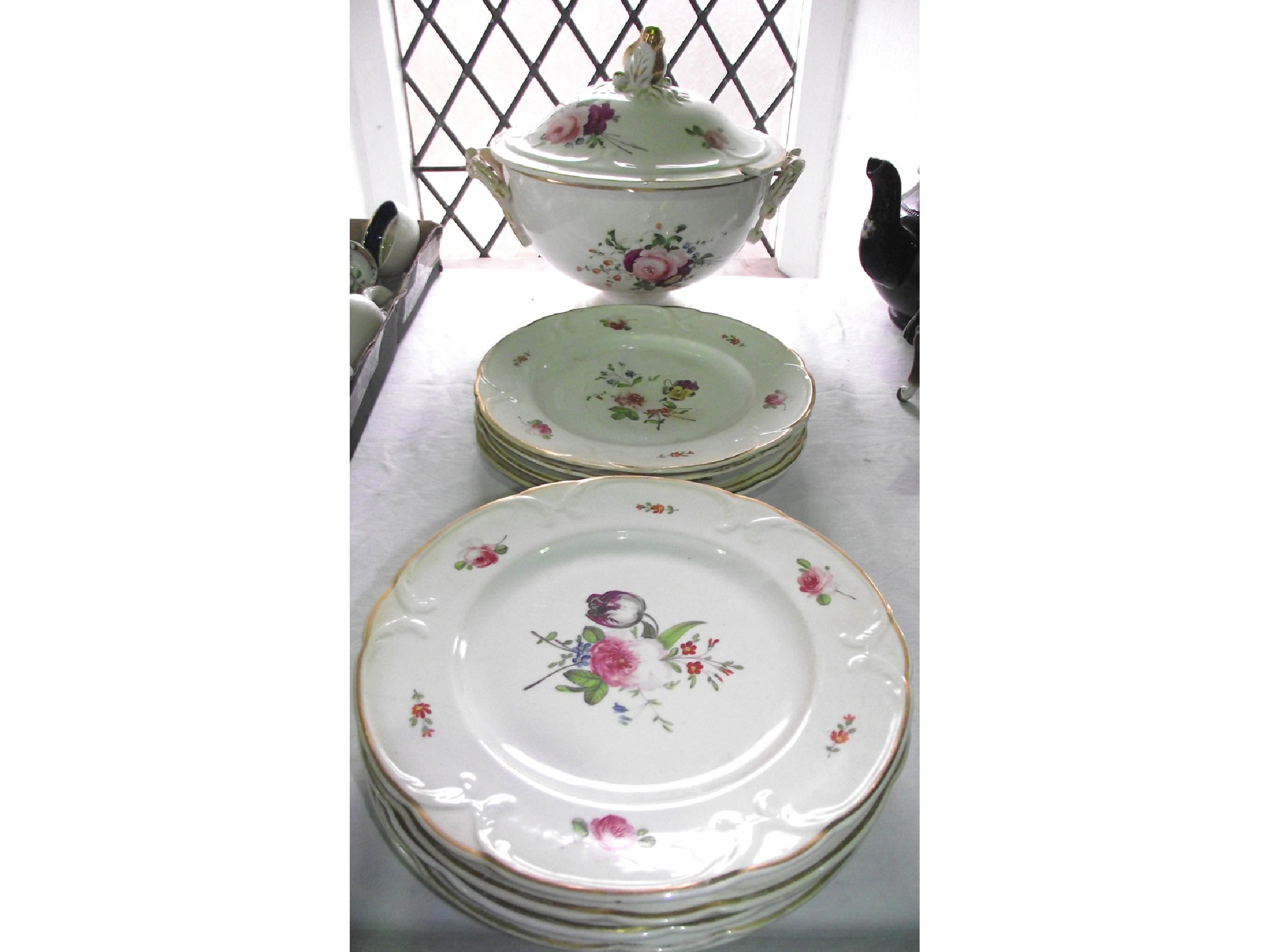 Appraisal: A collection of th century dessert wares with painted floral