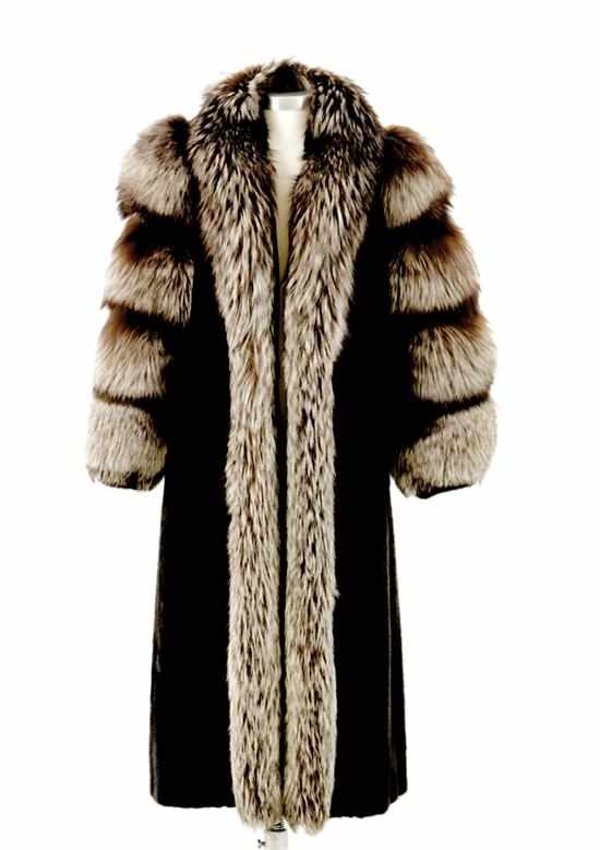 Appraisal: Black gamma mink coat full length large size Provenance Property