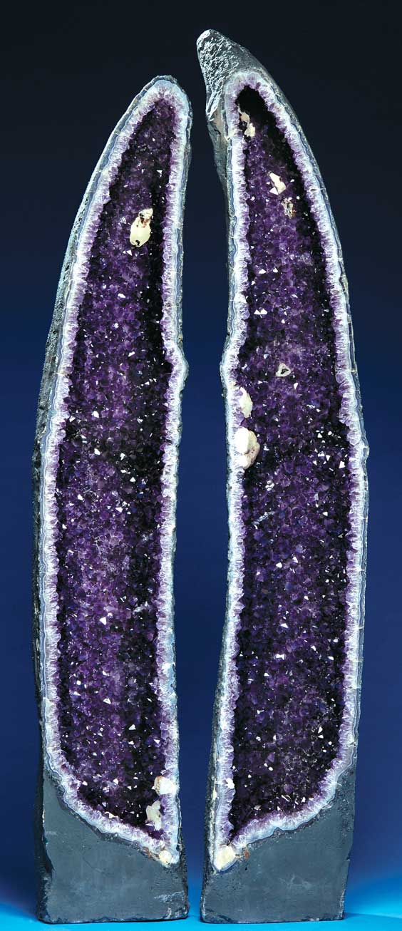 Appraisal: TALL AMETHYST GEODE PAIR - MIRROR IMAGED Rio Grande Do