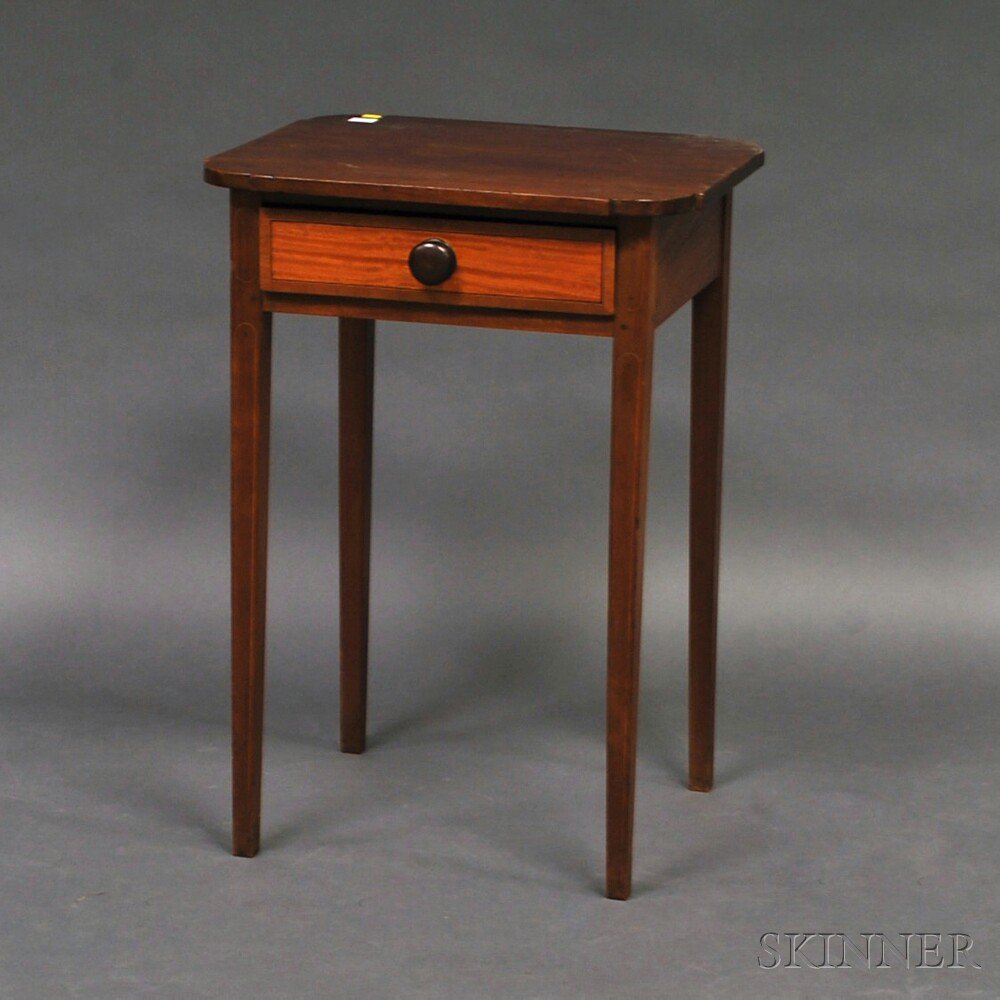 Appraisal: Federal Inlaid Mahogany One-drawer Stand early th century the square