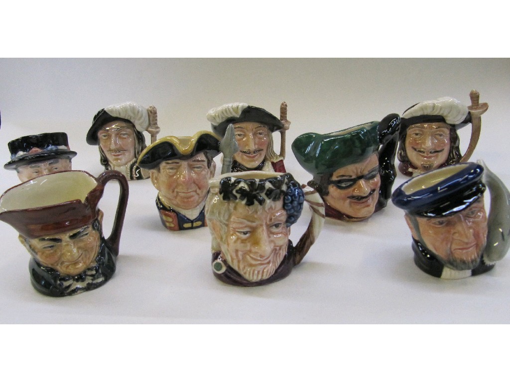 Appraisal: Nine Royal Doulton small character jugs to include Apothecary the