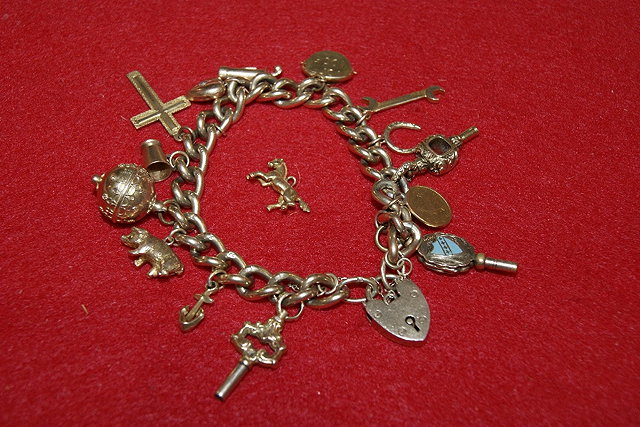 Appraisal: Silver gilt braceletwith padlock clasp containing a number of ct