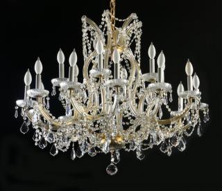 Appraisal: Cut crystal th century Maria Theresa style -light -arm cut